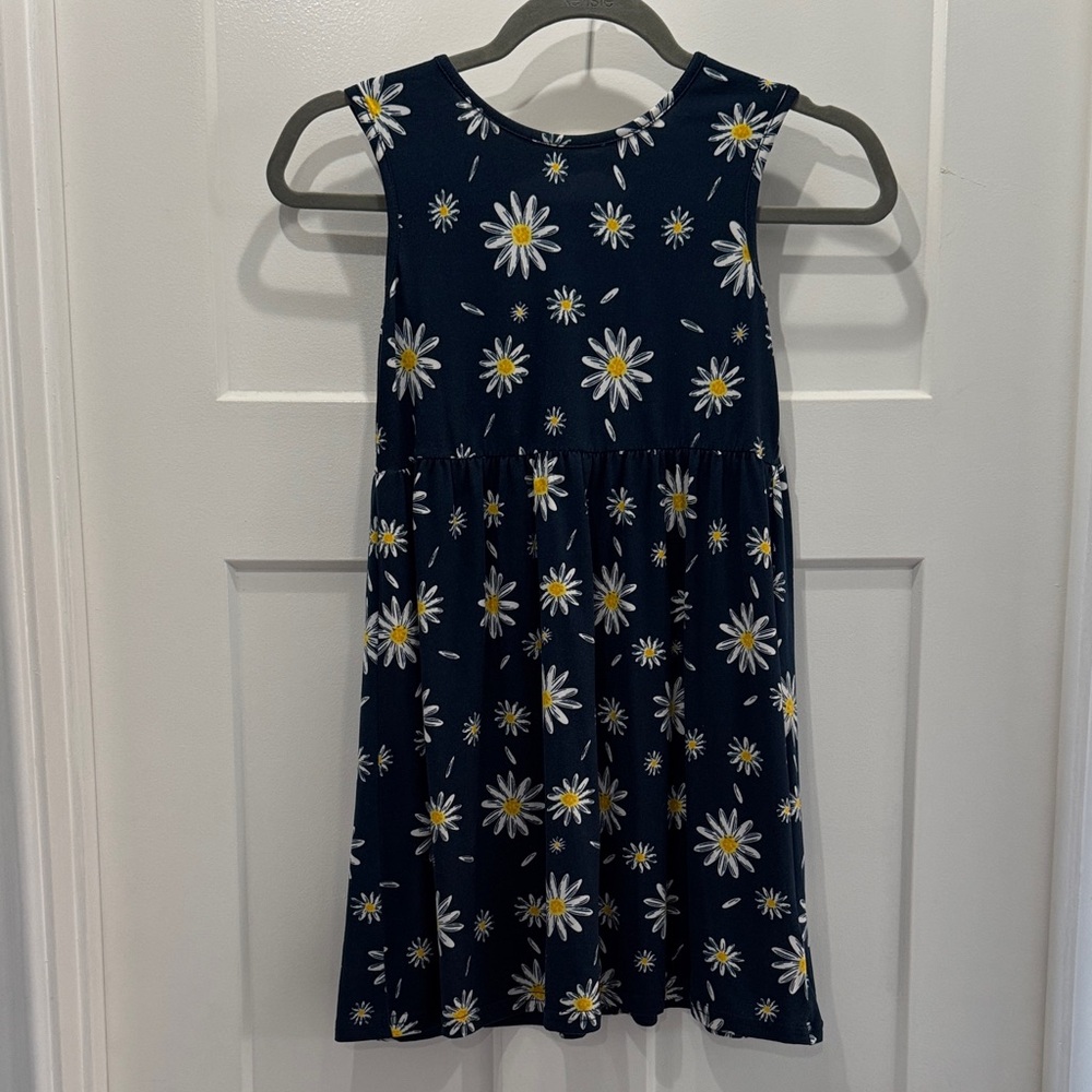 Revolution Navy Daisy Print Sleeveless Dress